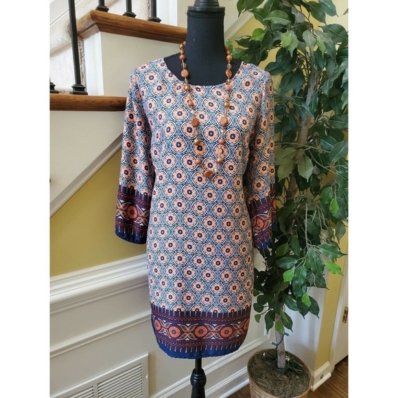 BeBop XL Mini Shift Dress Geometric Print Pullover - Picture 1 of 16